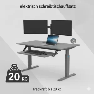 Illustration der maximalen Belastbarkeit für einen elektrisch schreibtischaufsatz bis 20 kg.