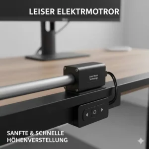 Detailansicht des Motors vom schreibtischaufsatz elektrisch günstig, der eine leise und zuverlässige Funktion garantiert.