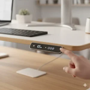 Das digitale Bedienpanel des schreibtischaufsatz elektrisch leise mit Memory-Tasten für gespeicherte Höhen.