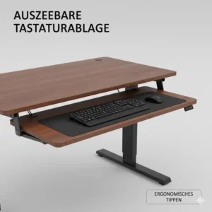 Die praktische, ausziehbare Tastaturablage des schreibtischaufsatz elektrisch günstig für maximalen Komfort.