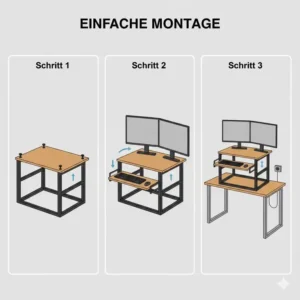 Einfache und schnelle Montage des schreibtischaufsatz elektrisch günstig auf jedem vorhandenen Schreibtisch.