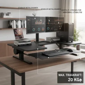 Hochwertige Verarbeitung und Stabilität beim elektrisch schreibtischaufsatz groß.
