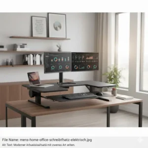 Modernes Design in Schwarz für einen elektrisch schreibtischaufsatz groß.