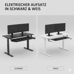 Verfügbare Farbvarianten (z.B. Schwarz, Weiß) des schreibtischaufsatz elektrisch günstig.