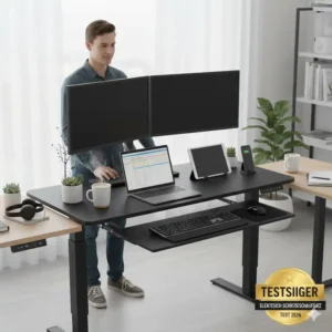 Der Testsieger im Elektrisch schreibtischaufsatz test 2026 in einer Büro-Umgebung.