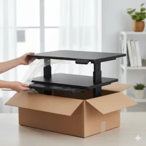 Dieser elektrisch schreibtischaufsatz montagefrei ist sofort nach dem Auspacken einsatzbereit.