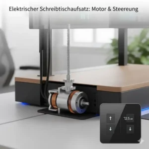 Detailansicht der Steuerung laut elektrisch schreibtischaufsatz testberichte im Vergleich.