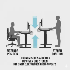 Der leistungsstarke und leise Motor im elektrisch schreibtischaufsatz profi.