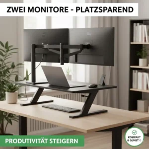 Doppel-Monitor-Setup auf einem schreibtischaufsatz manuell günstig.