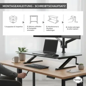 Illustration der einfachen Montage laut schreibtischaufsatz manuell test 2026.