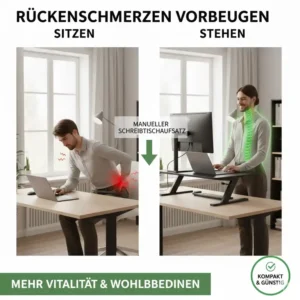 Rückenschmerzen vermeiden durch einen schreibtischaufsatz manuell günstig.