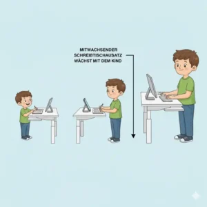 Ein langfristig mitwachsender elektrisch schreibtischaufsatz kinder für Schüler.