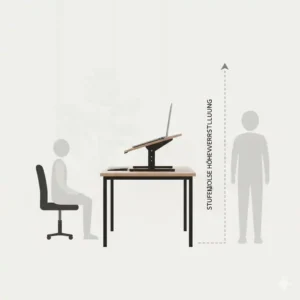 Funktionsweise der Höhenverstellung beim schreibtischaufsatz manuell tragbar für ergonomisches Arbeiten.