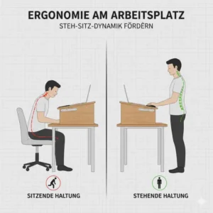 Optimale Körperhaltung durch einen schreibtischaufsatz manuell holz am Arbeitsplatz.