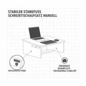 Detailansicht der stabilen Konstruktion des schreibtischaufsatz manuell holz.