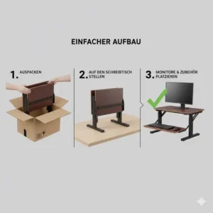 Anleitung zum einfachen Aufbau für den Schreibtischaufsatz manuell Homeoffice.