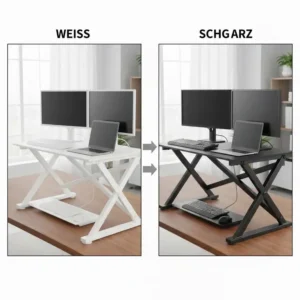 Der Schreibtischaufsatz manuell metall ist in verschiedenen Farben wie Schwarz und Weiß erhältlich.