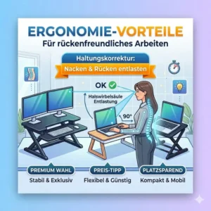 Ergonomische Vorteile erklärt im laptop schreibtischaufsatz test 2026 für gesundes Arbeiten.