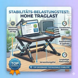 Belastungsprobe und Stabilitätscheck im laptop schreibtischaufsatz test 2026 für maximale Sicherheit.