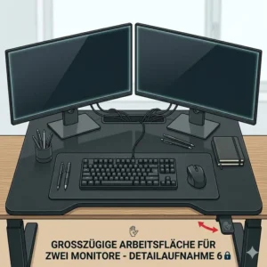 Die großzügige und kratzfeste Arbeitsfläche vom schreibtischaufsatz manuell hochwertig.