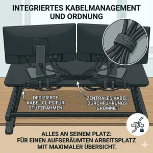 Saubere Kabelführung für mehr Ordnung am schreibtischaufsatz manuell hochwertig.
