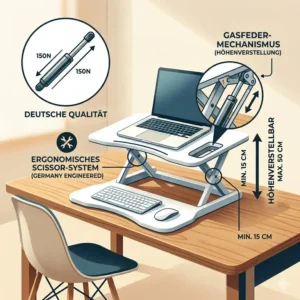 laptop schreibtischaufsatz mobil illustration zur höhenverstellung