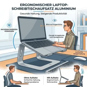Den Laptop schreibtischaufsatz aluminium für eine gesunde Körperhaltung nutzen