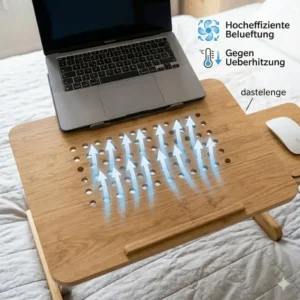 laptop schreibtischaufsatz bett mit Belüftungslöchern gegen Überhitzung des Notebooks.