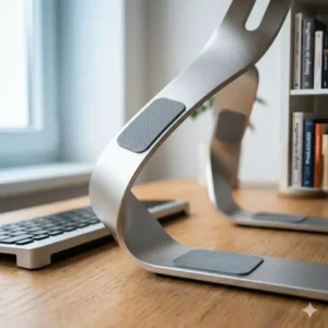 Details der rutschfesten Basis vom Laptop schreibtischaufsatz aluminium