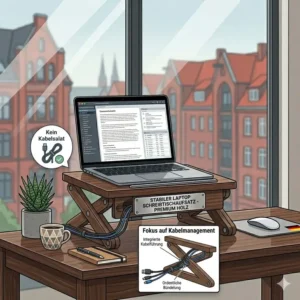 Integriertes Kabelmanagement beim laptop schreibtischaufsatz günstig.