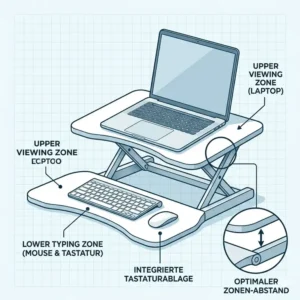 laptop schreibtischaufsatz mobil illustration mit integrierter tastaturablage