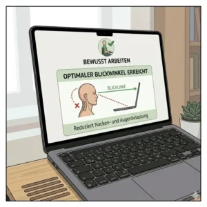 Stilvoller laptop schreibtischaufsatz modern im skandinavischen Design für produktives Arbeiten.