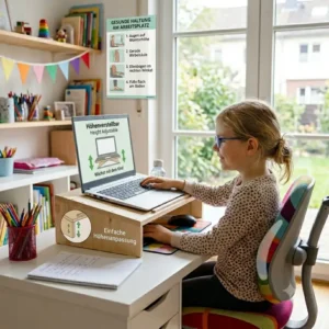 Höhenverstellbarer laptop schreibtischaufsatz kinder flexibel anwendbar für verschiedene Altersgruppen.