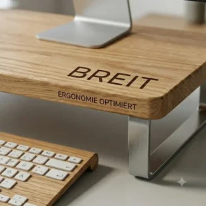laptop schreibtischaufsatz breit mit Platz cho Tastatur und Maus unter der Ablage.