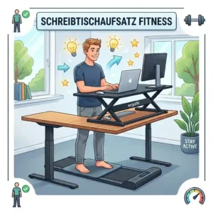 Illustration comparing correct and incorrect posture when using a writesreibtischaufsatz fitness.