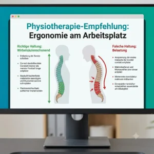 Illustration zur schreibtischaufsatz physiotherapie empfehlung bei der Höheneinstellung