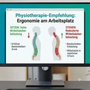 Grafik zur schreibtischaufsatz physiotherapie empfehlung für die Wirbelsäule
