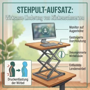 Illustration 3 featuringreibtischaufsatz gesund arbeiten with dual monitor support.