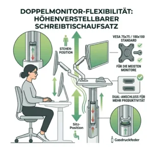 VESA-kompatibler schreibtischaufsatz mit monitorhalterung für zwei Bildschirme