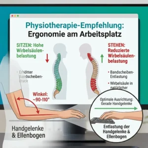 Darstellung zur schreibtischaufsatz physiotherapie empfehlung für Ellenbogen und Haltung