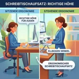 Comparison of schreibtischaufsatz richtige höhe for sitting and standing