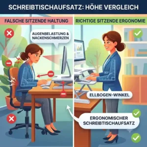 Correct and incorrect posture with a schreibtischaufsatz richtige höhe