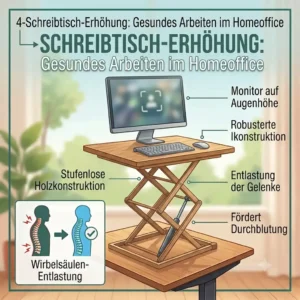 Illustration 4 displayingreibtischaufsatz gesund arbeiten in a modern home office.