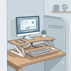 Compact schreibtischaufsatz mit tastaturfach designed for small workspaces and home offices