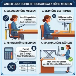 How to measure for the schreibtischaufsatz richtige höhe