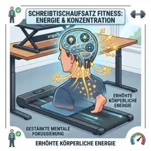 Concept illustration of boosted energy and mental focus from using a writesreibtischaufsatz fitness.