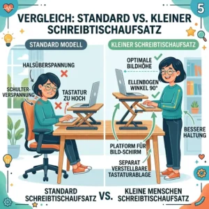 Side-by-side comparison between a standard desk converter and one designed specifically for small persons.