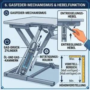The height adjustment mechanism of a schreibtischaufsatz richtige höhe