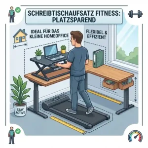 A compact, space-saving home office setup utilizing a writesreibtischaufsatz fitness.