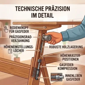 Technical breakdown of the gas spring system in a schreibtischaufsatz lange arbeiten.